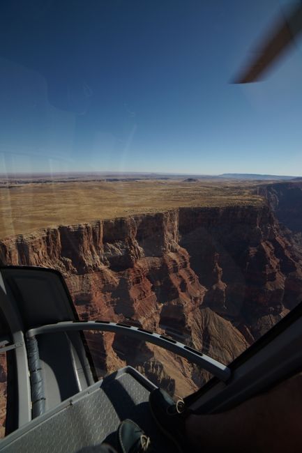 helicopter interior with Grand Canyon view